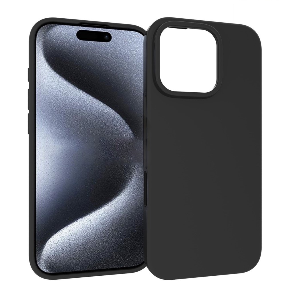 Černý gelový obal na iPhone 16 Pro