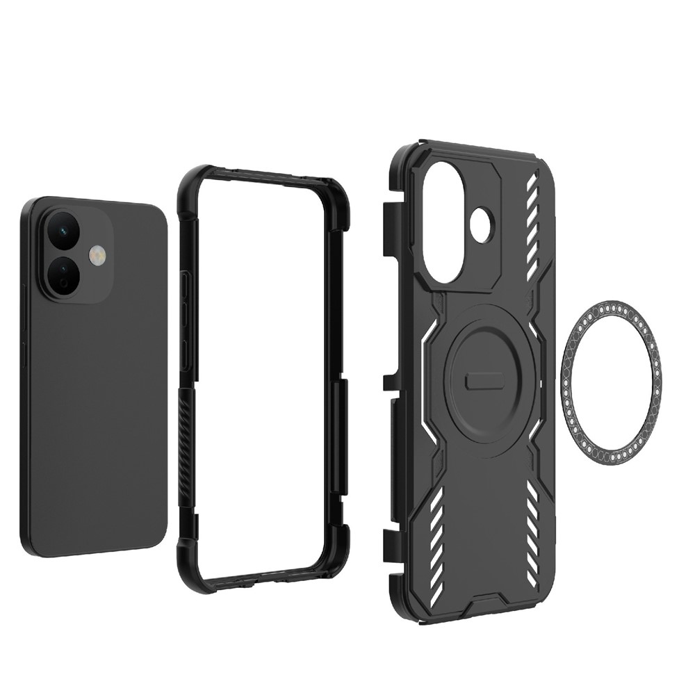 Hollow odolný kryt s MagSafe na mobil Xiaomi Redmi Note 17 Pro 5G - černý