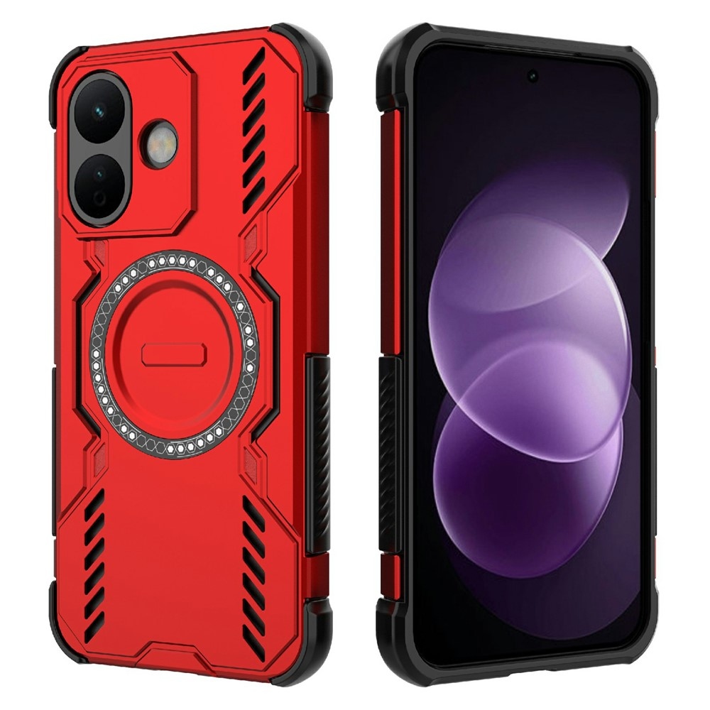 Hollow odolný kryt s MagSafe na mobil Xiaomi Redmi Note 17 Pro 5G - červený