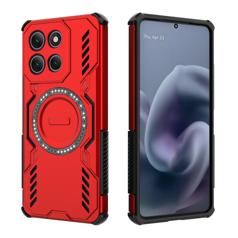 Hollow odolný kryt s MagSafe na Motorola Moto G86 Power - červený