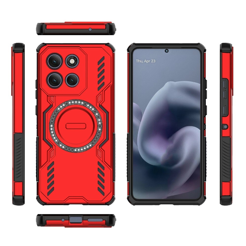 Hollow odolný kryt s MagSafe na Motorola Moto G86 Power - červený
