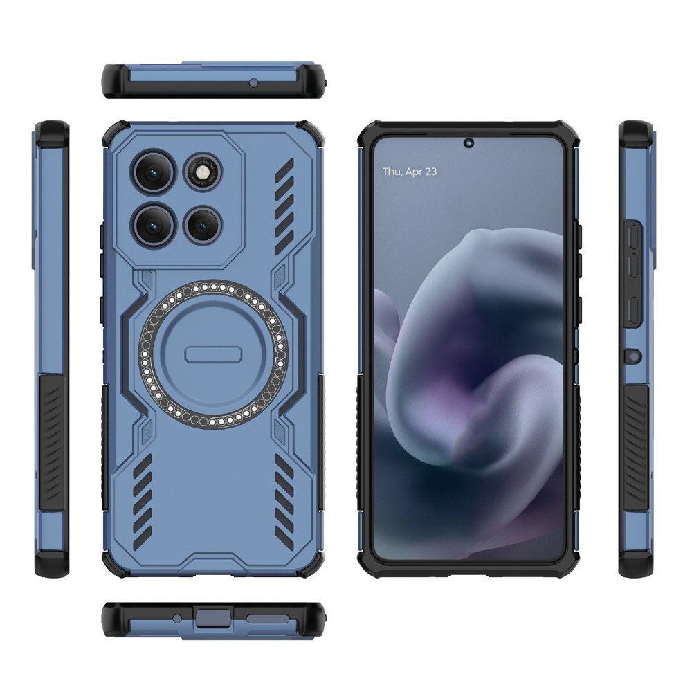 Hollow odolný kryt s MagSafe na Motorola Moto G86 Power - modrý