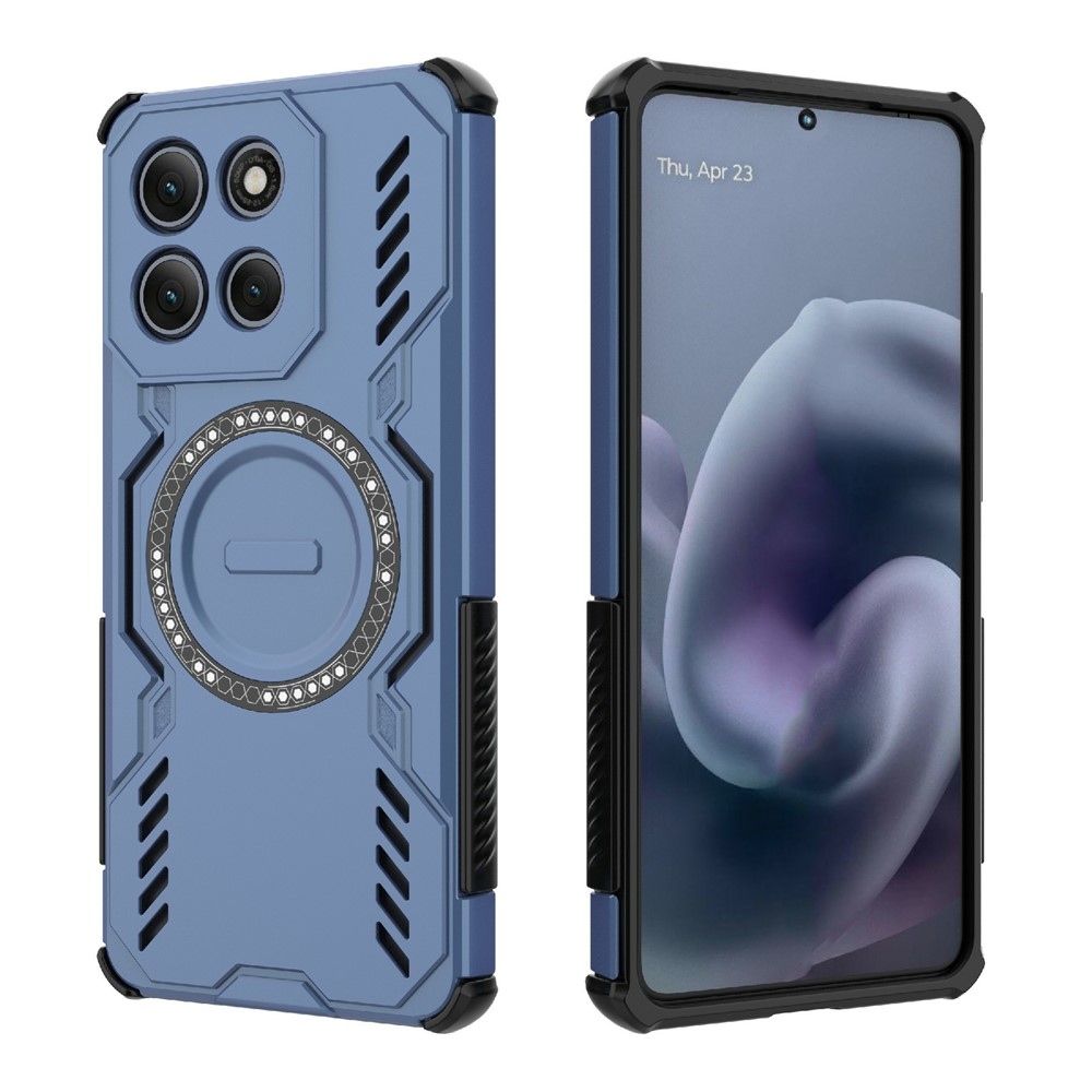 Hollow odolný kryt s MagSafe na Motorola Moto G86 Power - modrý