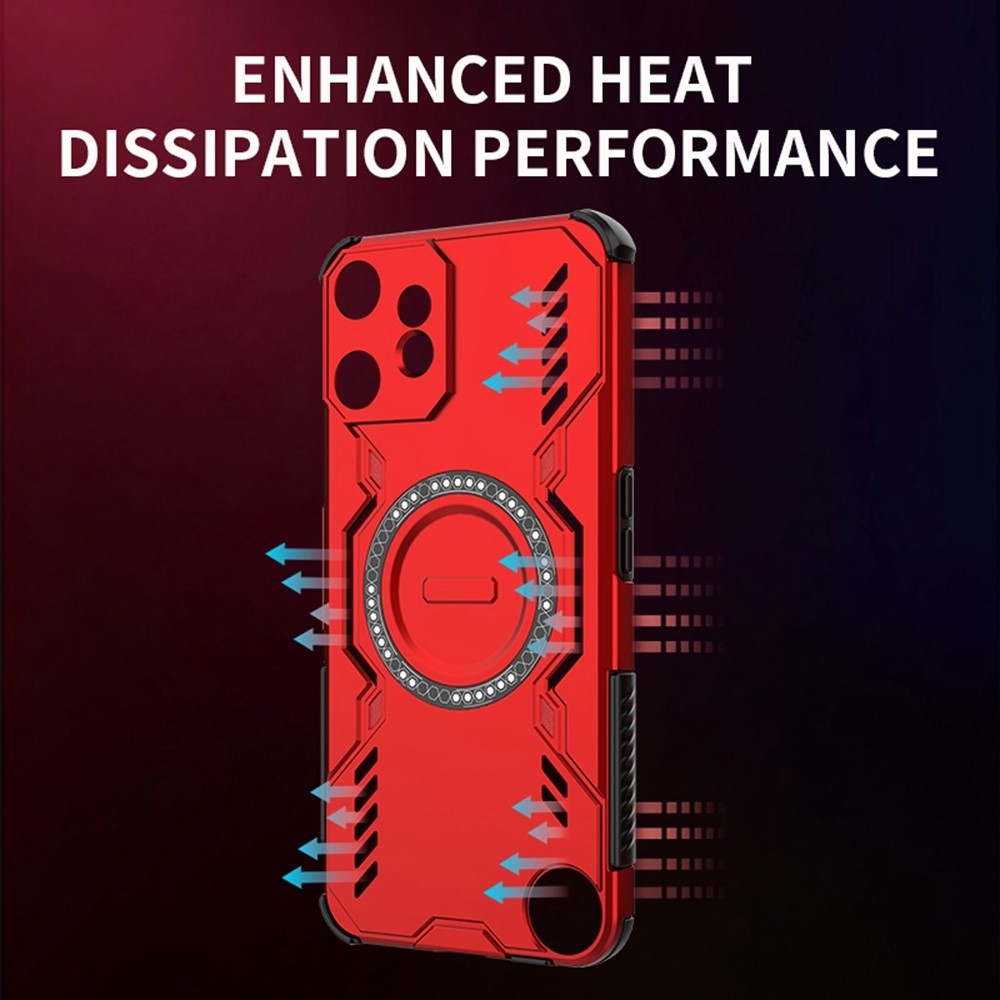 Hollow odolný kryt s MagSafe na Nothing CMF Phone 2 Pro - červený