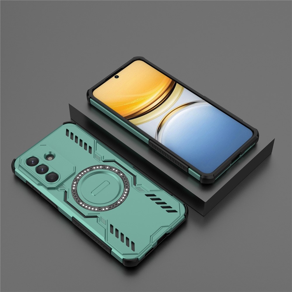 Hollow odolný kryt s MagSafe na Samsung Galaxy A57 5G - zelený