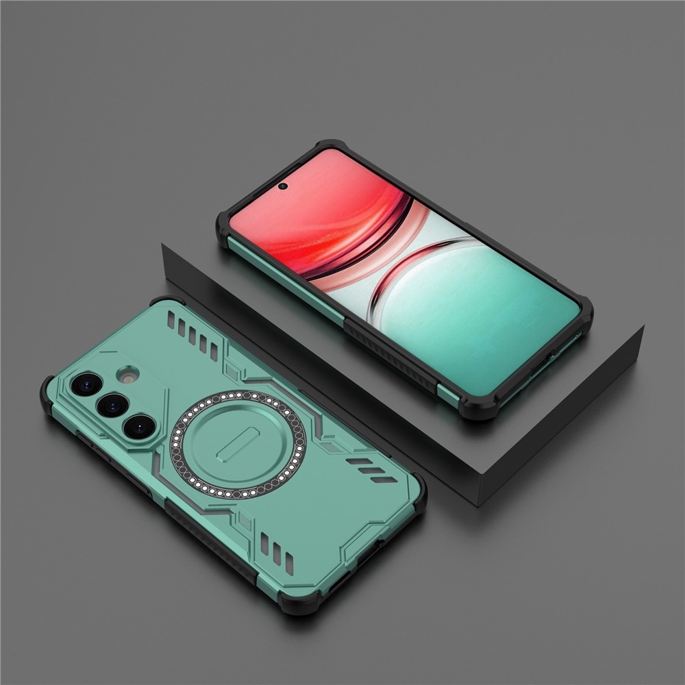 Hollow odolný kryt s MagSafe na Samsung Galaxy S26/S26 Pro - zelený