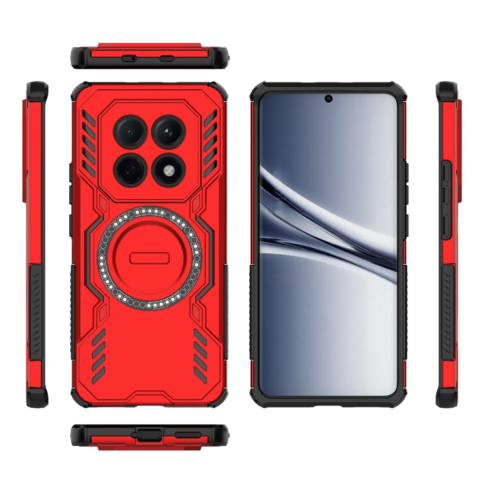 Hollow odolný kryt s MagSafe na Xiaomi Poco M8 5G/Redmi Note 15 5G - červený