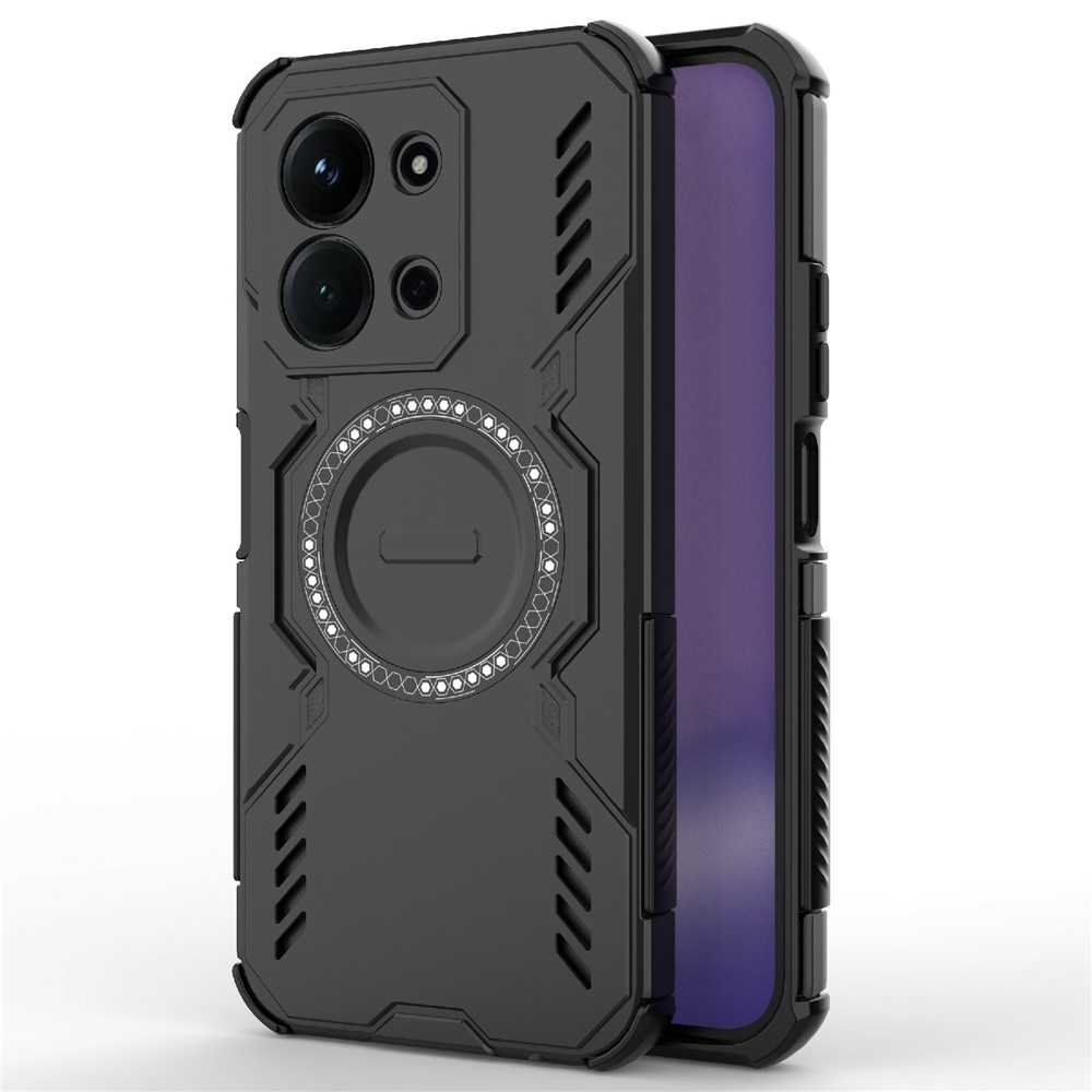 Hollow odolný kryt s MagSafe na Xiaomi Redmi 15C 4G (171mm)/Poco C85 4G (171mm) - černý