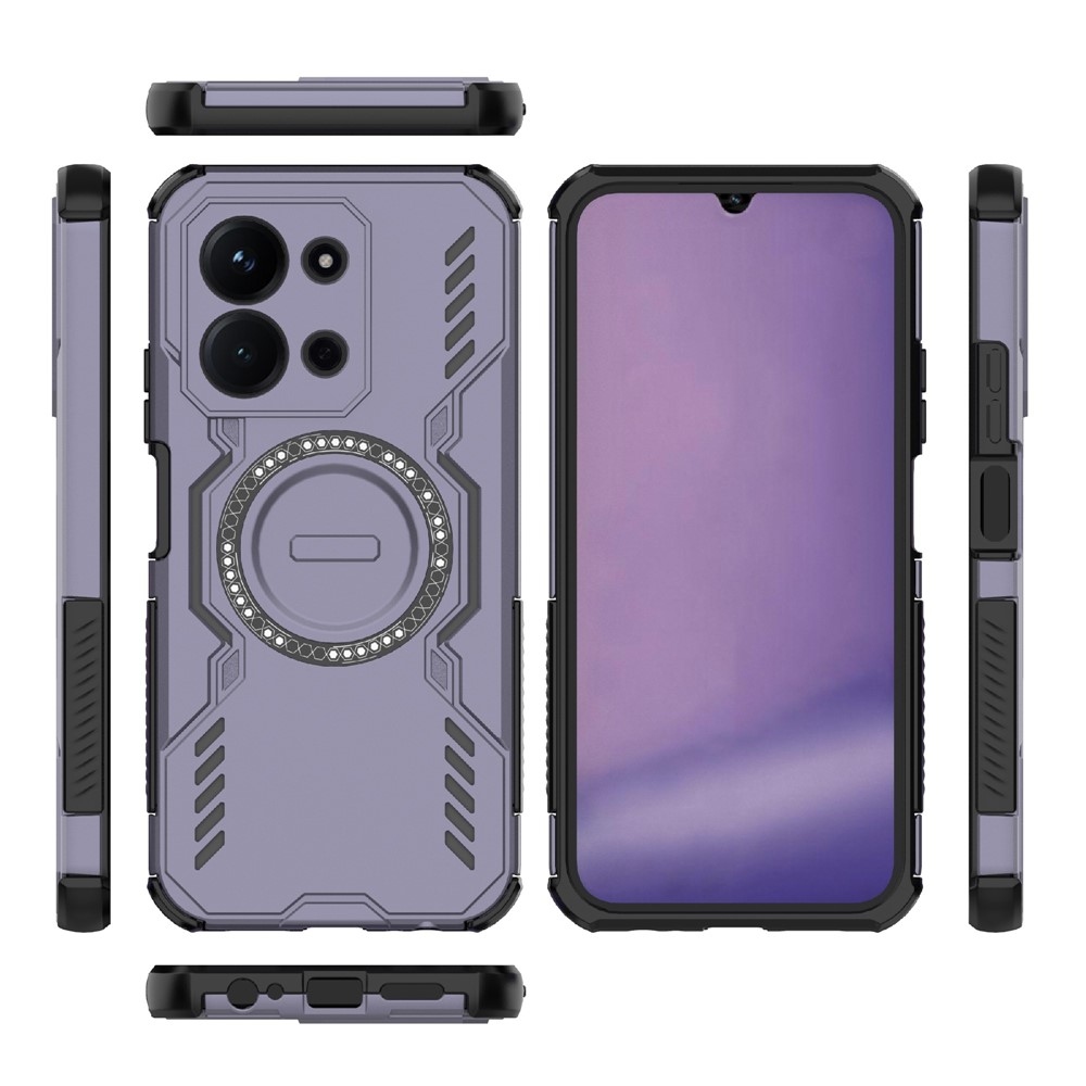 Hollow odolný kryt s MagSafe na Xiaomi Redmi 15C 4G/5G (173mm)/Poco C85 (173mm) - fialový