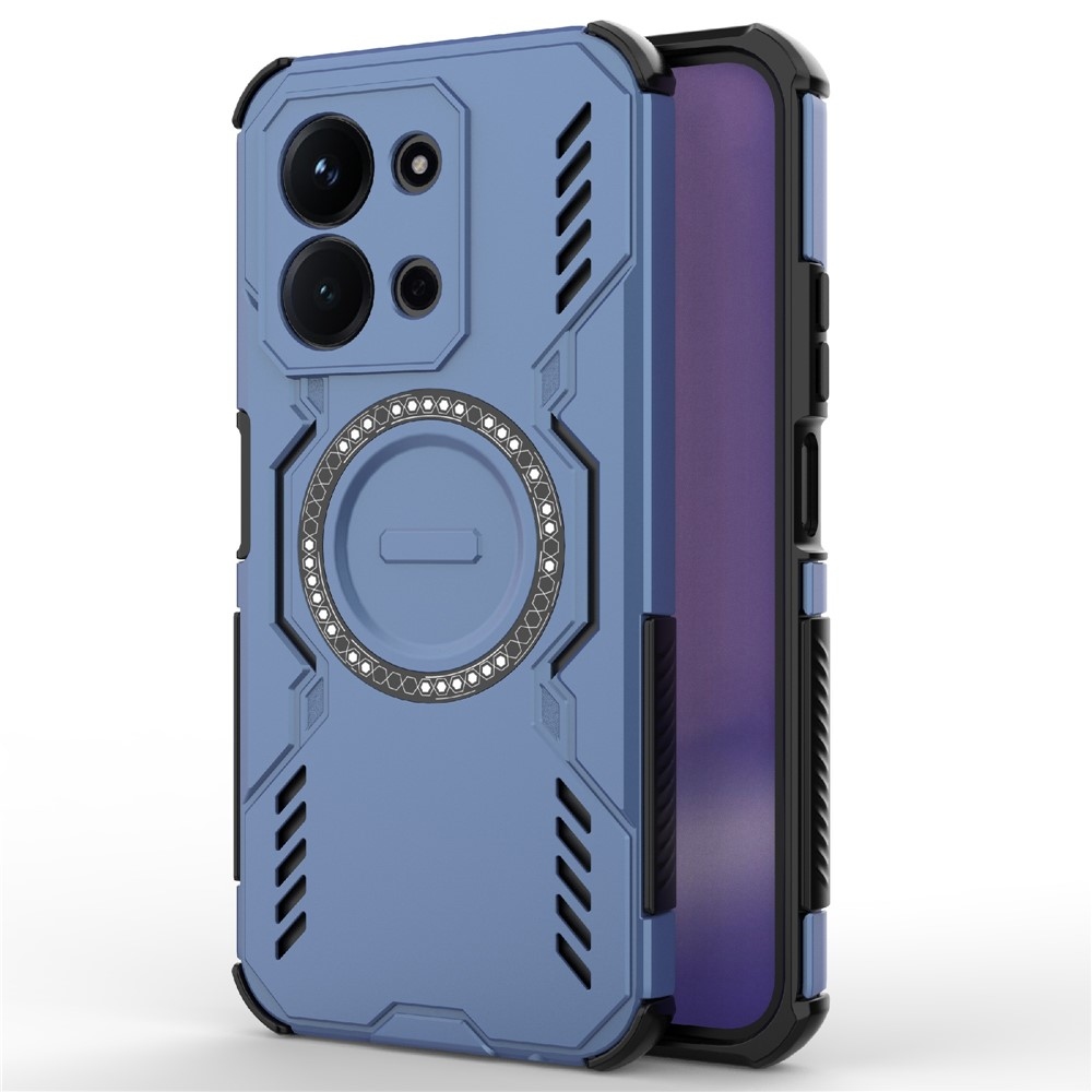 Hollow odolný kryt s MagSafe na Xiaomi Redmi 15C 4G/5G (173mm)/Poco C85 (173mm) - modrý