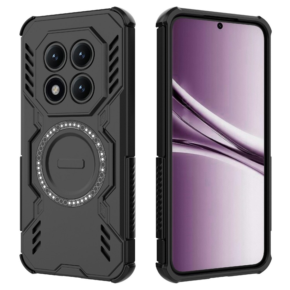 Hollow odolný kryt s MagSafe na Xiaomi Redmi Note 15 Pro+ 5G - černý