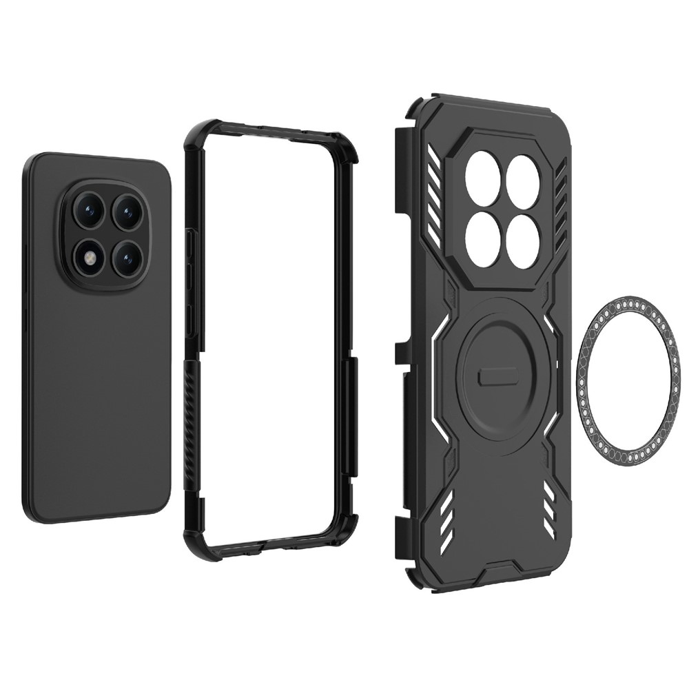 Hollow odolný kryt s MagSafe na Xiaomi Redmi Note 15 Pro+ 5G - černý