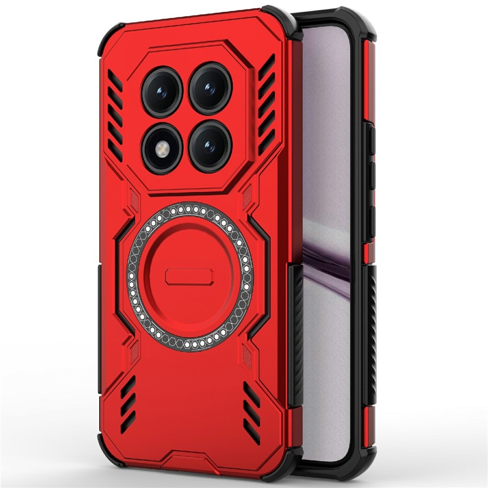 Hollow odolný kryt s MagSafe na Xiaomi Redmi Note 15 Pro+ 5G - červený