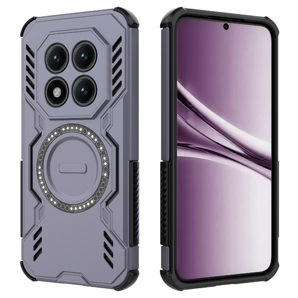 Hollow odolný kryt s MagSafe na Xiaomi Redmi Note 15 Pro+ 5G - fialový