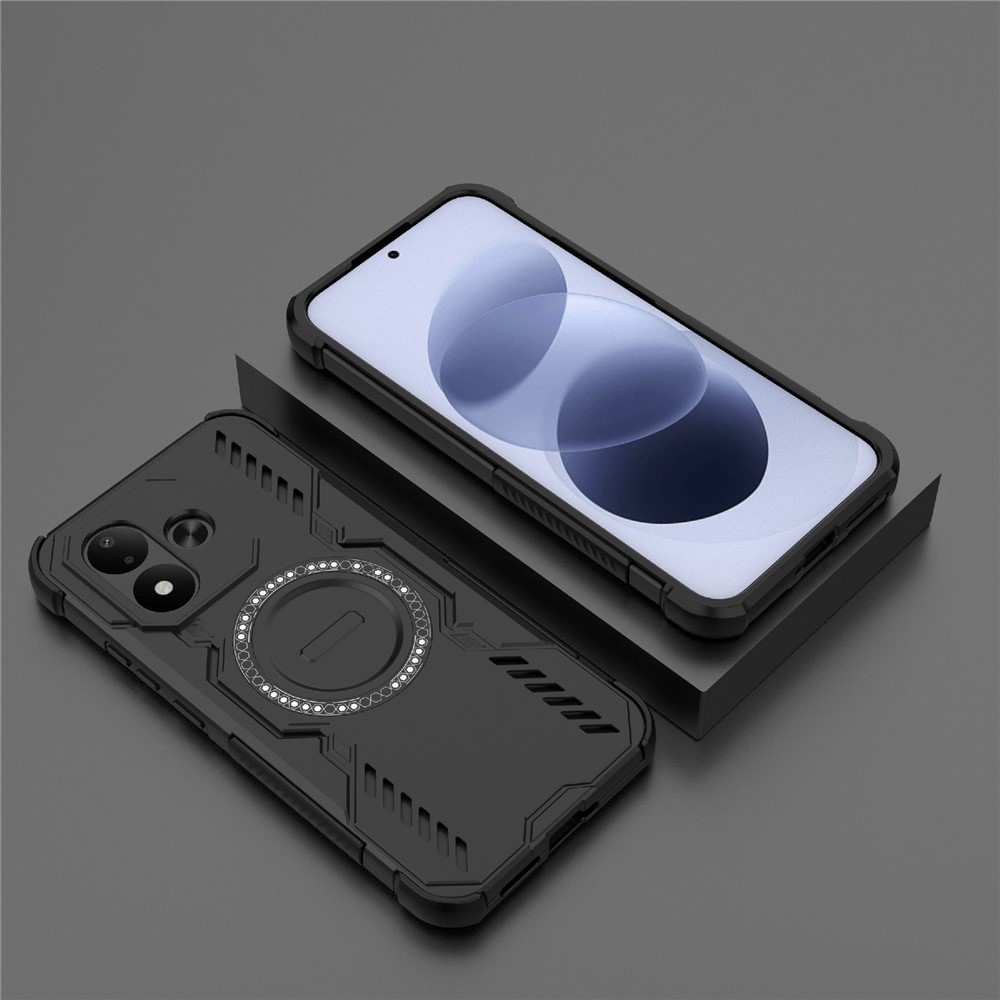 Hollow odolný kryt s MagSafe na Xiaomi Redmi Note 17 4G/5G - černý