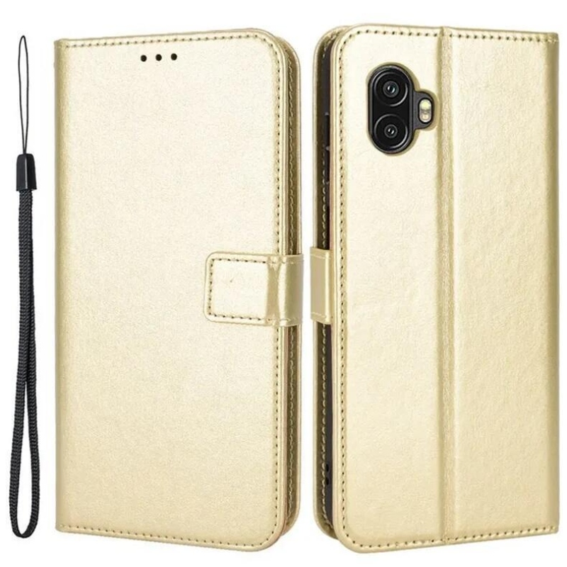 Crazy knížkové pouzdro na Samsung Galaxy Xcover 6 Pro - zlaté
