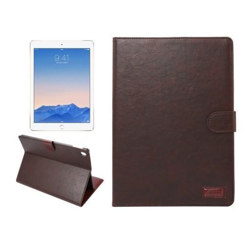 Horse PU kožené knížkové pouzdro na iPad Pro 9.7 - coffee