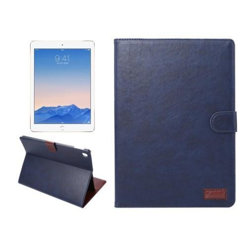 Horse PU kožené knížkové pouzdro na iPad Pro 9.7 - tmavěmodré