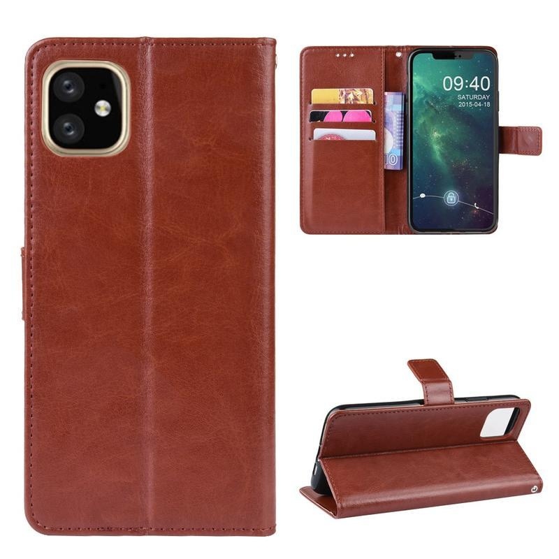 Horse PU kožené peněženkové pouzdro na mobil iPhone 12 Pro Max 6,7