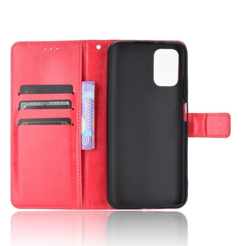 Horse PU kožené peněženkové pouzdro na mobil Xiaomi Poco M3 - červené