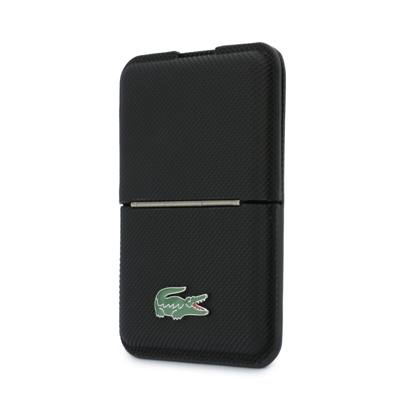 Lacoste PVC Iconic Petit Pique MagSafe Peněženka se Stojánkem Black