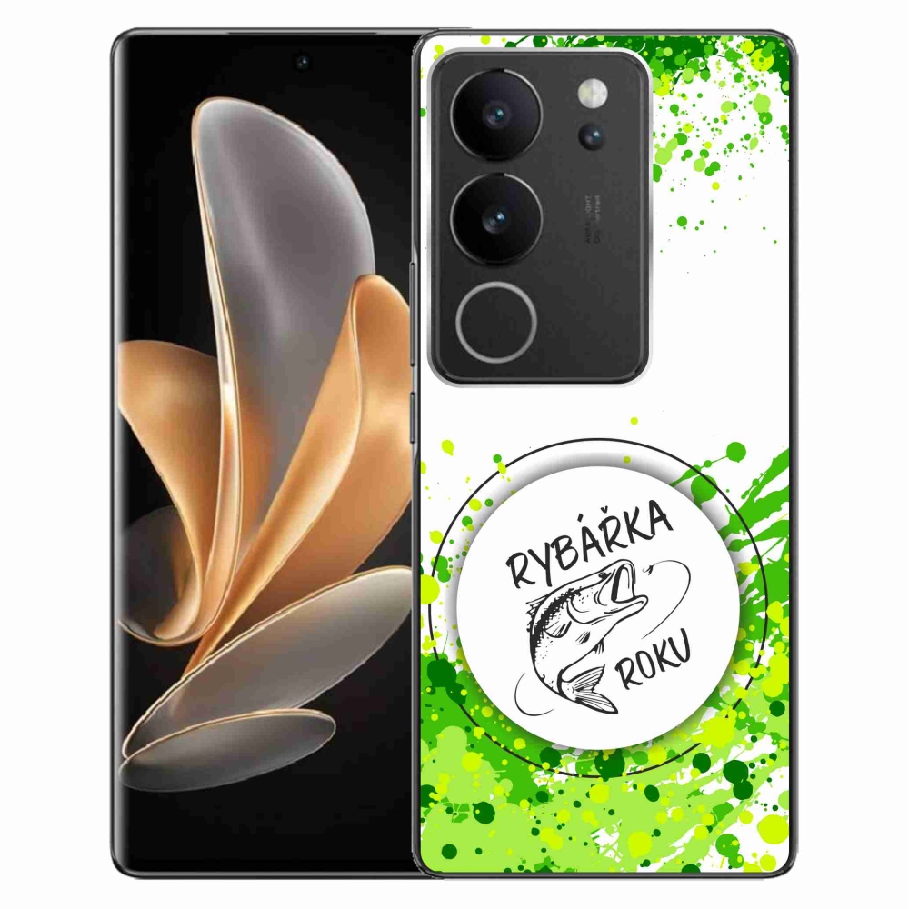 Gelový kryt mmCase na Vivo V29 5G - rybářka roku bílé pozadí