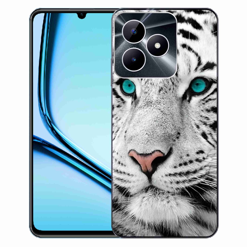 Gelový kryt mmCase na Realme Note 50 - bílý tygr