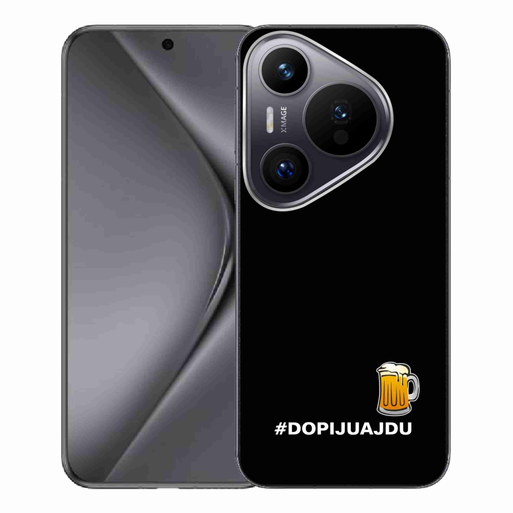 Gelový kryt mmCase na Huawei Pura 70 Pro - pivní motiv 1 černé pozadí