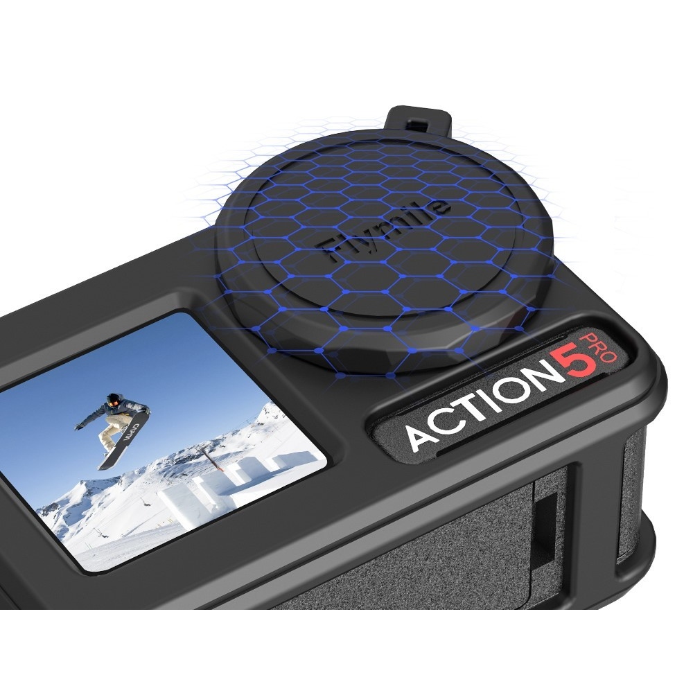 FLYMILE silikonový ochranný obal s krytkou objektivu pro DJI Osmo Action 5 Pro - černý