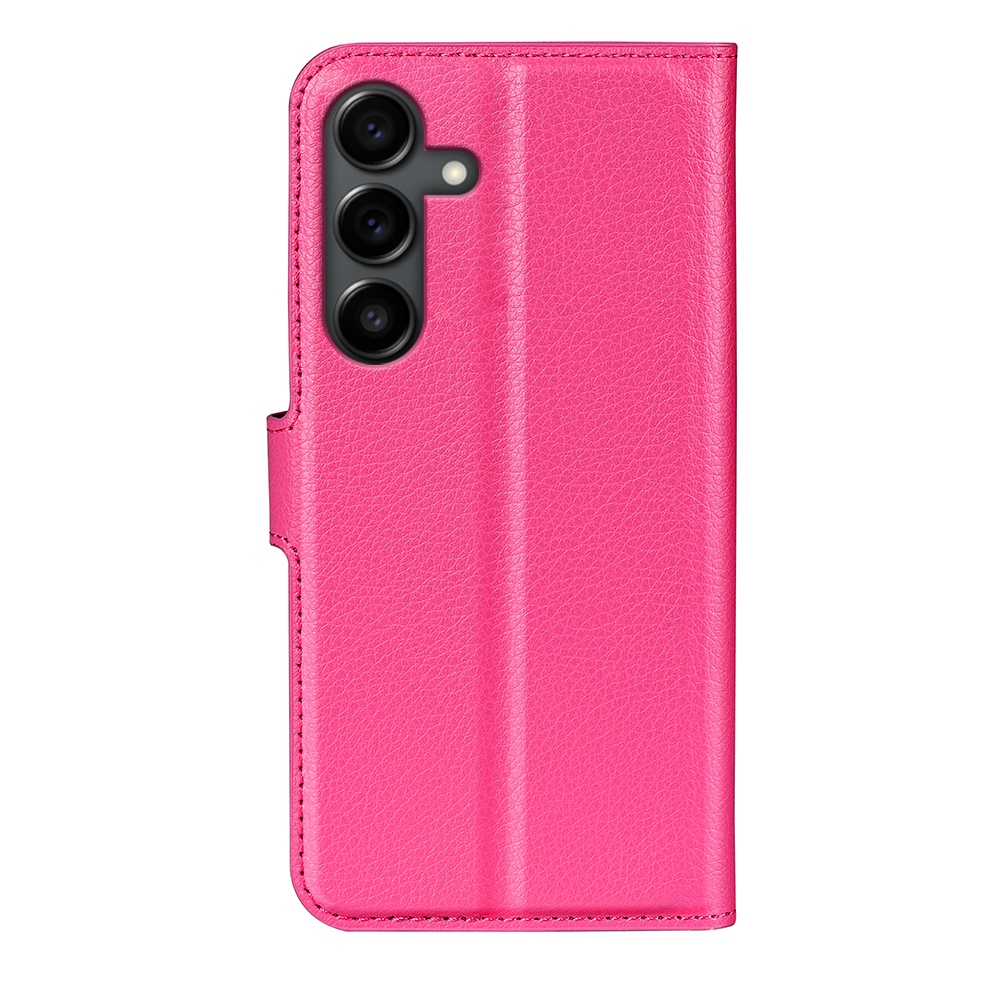 Litchi knížkové pouzdro na Samsung Galaxy S25 FE - rose