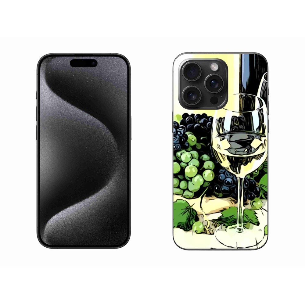 Gelový kryt mmCase na iPhone 15 Pro Max - sklenka vína