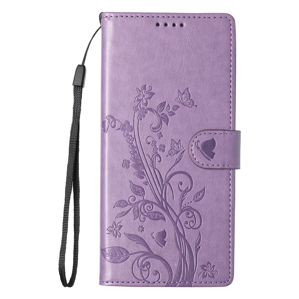 Flowery knížkové pouzdro na Samsung Galaxy A07 4G - fialové