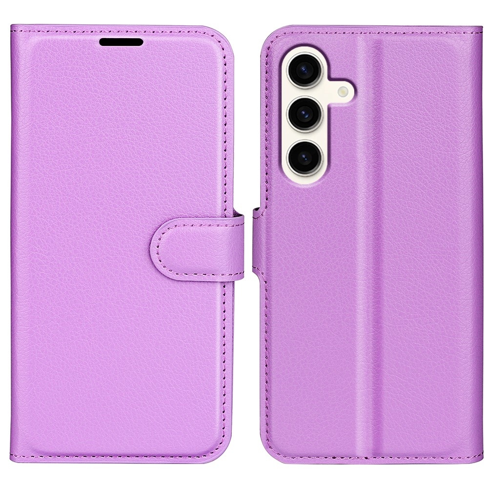 Litchi knížkové pouzdro na Samsung Galaxy S24+ - fialové