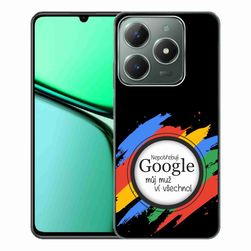 Gelový kryt mmCase na Realme C61 - muž ví všechno černé pozadí