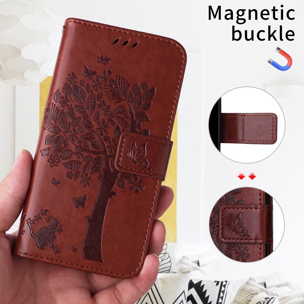 Trees knížkové pouzdro na Xiaomi Redmi A5 (173.45x79.35x8.45mm) - hnědé