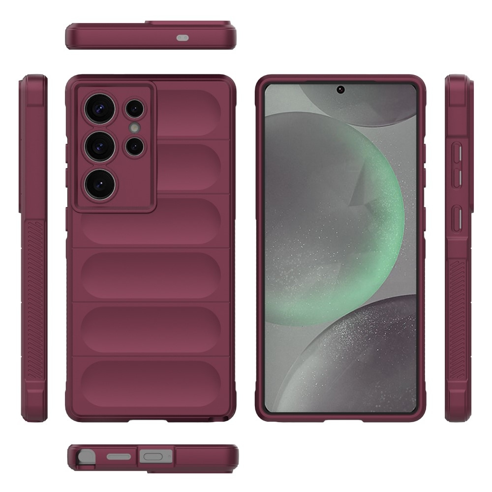 Rugg odolný gelový obal na Samsung Galaxy S25 Ultra - vínový