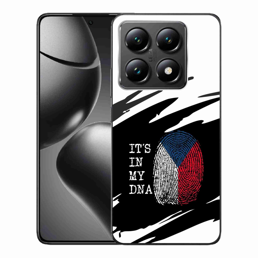 Gelový kryt mmCase na Xiaomi 14T - vlajka otisk prstu černobílé pozadí