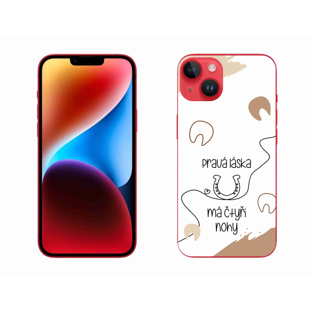 Gelový kryt mmCase na iPhone 14 Plus - koňský motiv bílé pozadí