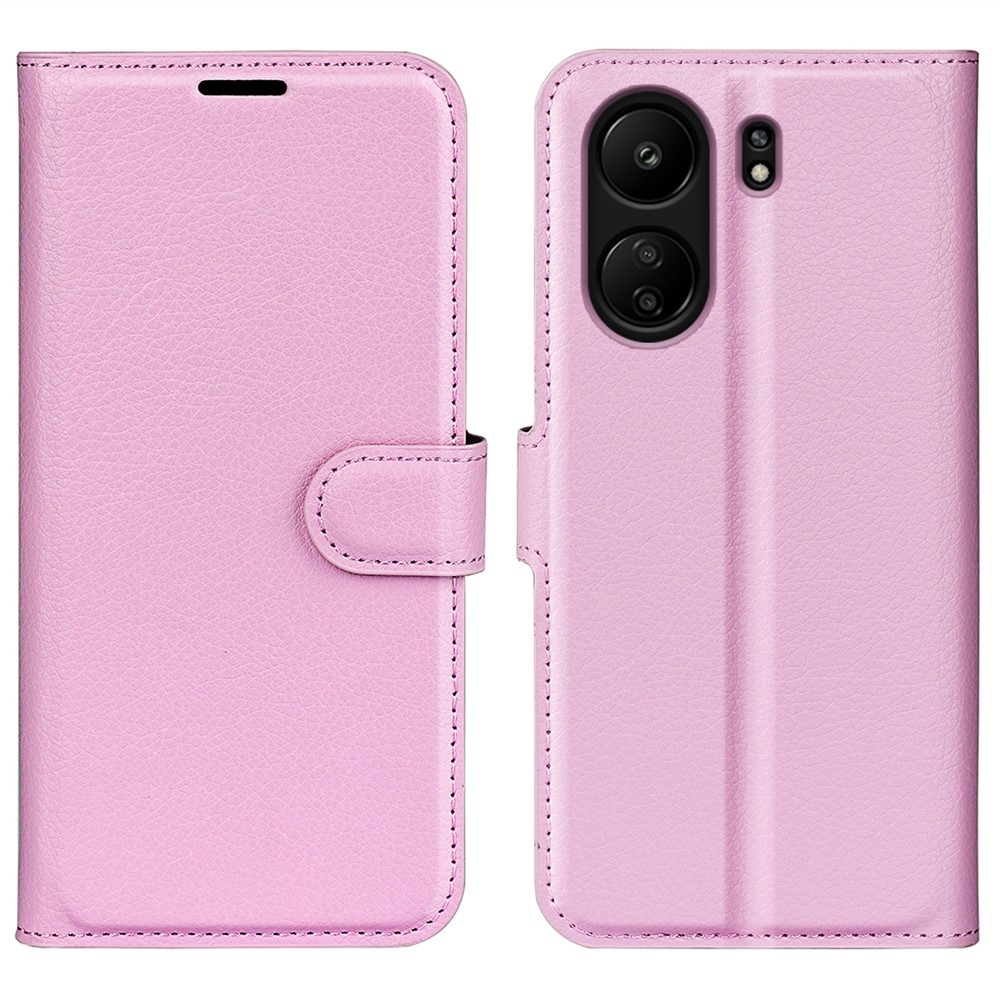 Litchi knížkové pouzdro na Xiaomi Poco C65/Redmi 13C - růžové