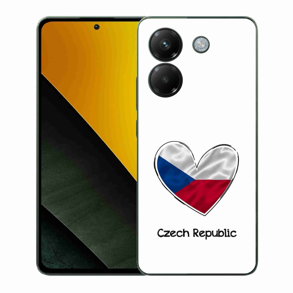 Gelový kryt mmCase na Xiaomi Poco M7 Pro 5G - vlajka srdce bílé pozadí