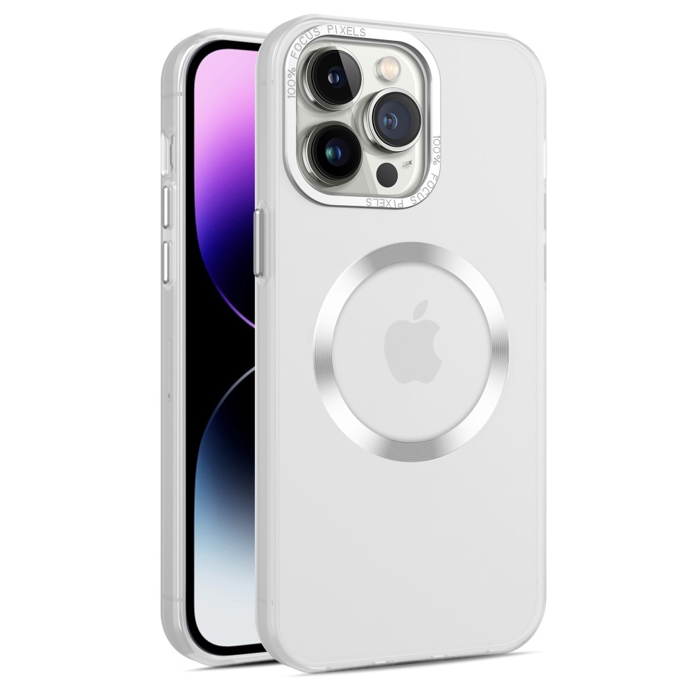 Rubber gelový obal s podporou MagSafe na iPhone 15 Pro Max - bílý