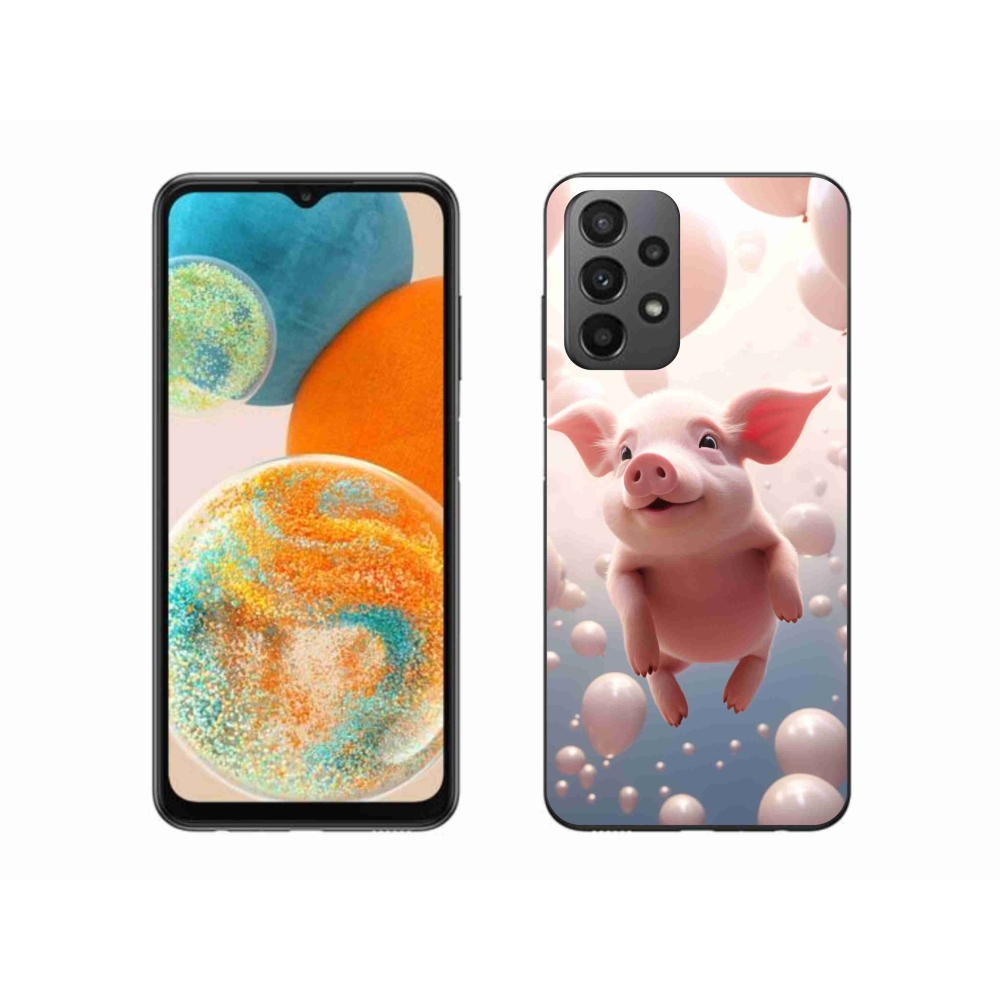 Gelový kryt mmCase na Samsung Galaxy A23 4G/5G - prasátko s balónky