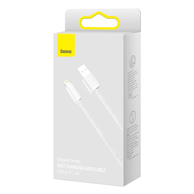 Baseus Dynamic Series Fast Charging Datový Kabel USB-A - Lighting 2.4A 1m White