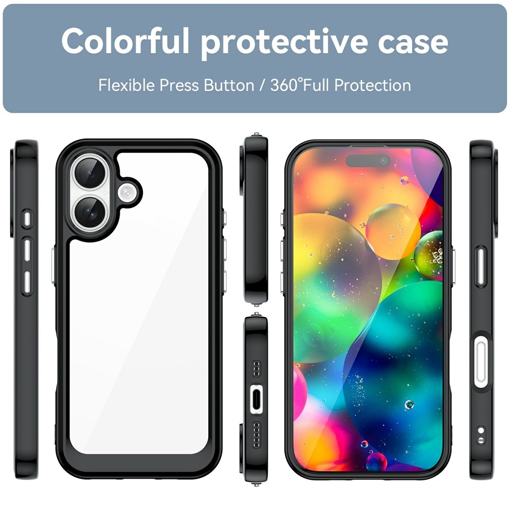 Gelový obal s pevnými zády na iPhone 17 - černý