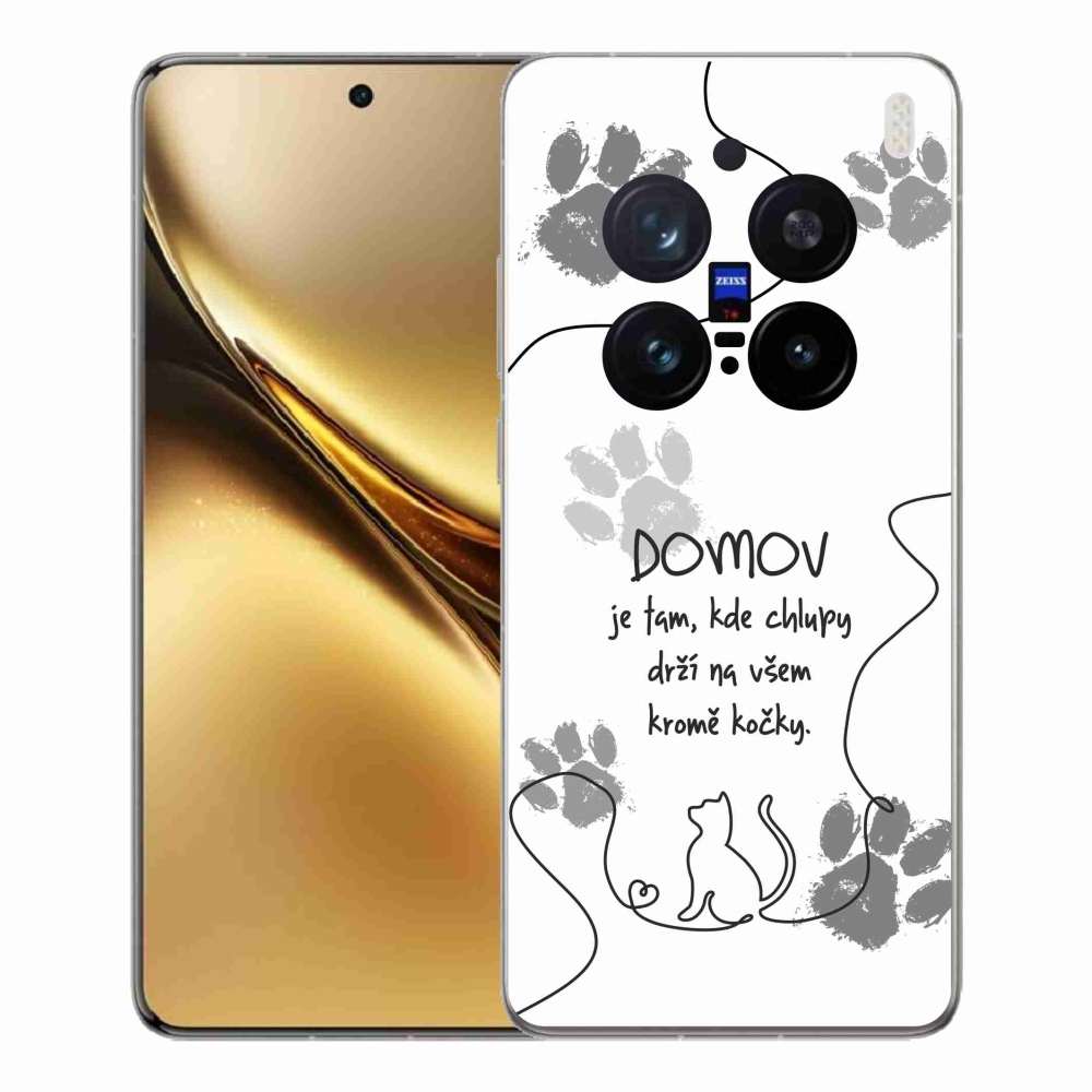 Gelový kryt mmCase na Vivo X200 Pro 5G - kočičí motiv bílé pozadí