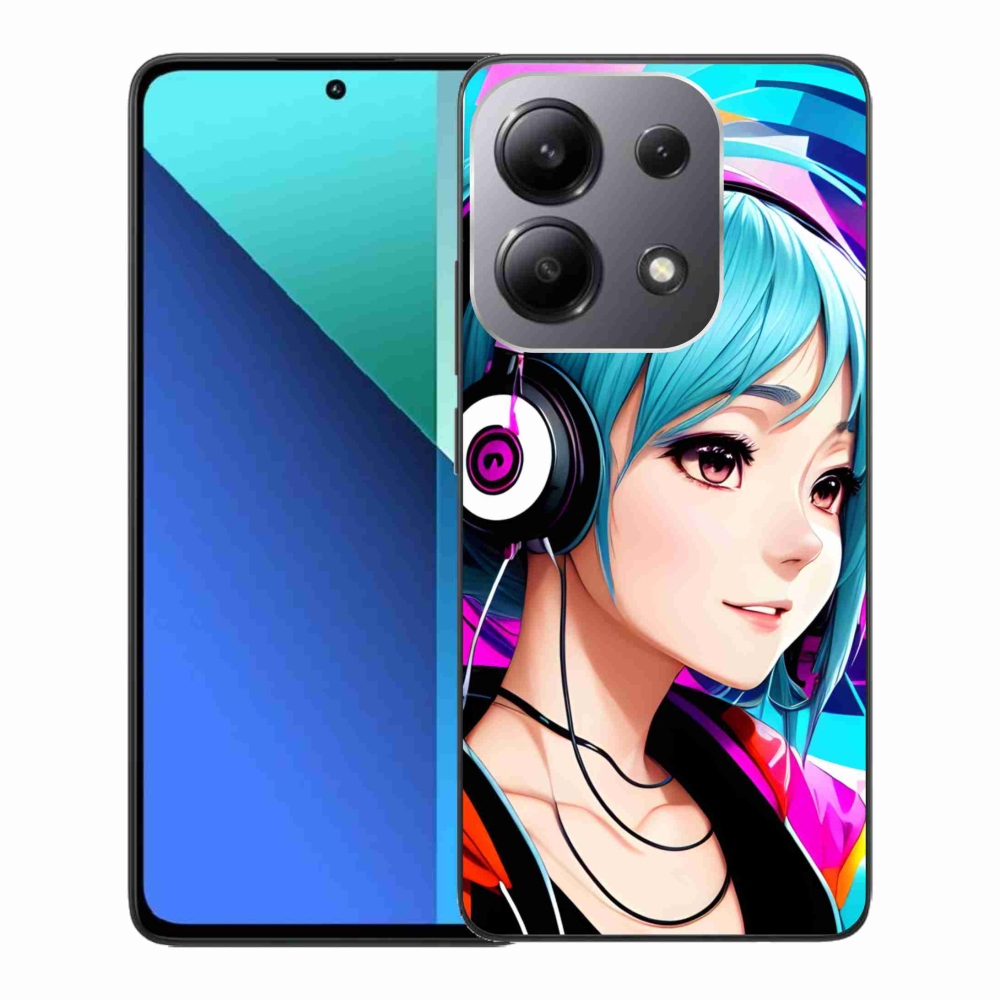 Gelový kryt mmCase na Xiaomi Redmi Note 13 - dívka se sluchátky