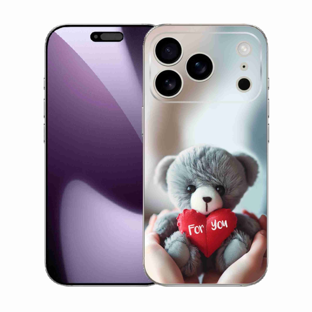 Gelový kryt mmCase na iPhone 17 Pro - medvídek pro zamilované