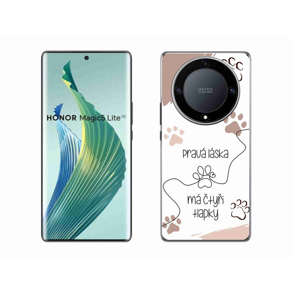 Gelový kryt mmCase na Honor Magic 5 Lite 5G - psí motiv 1 bílé pozadí