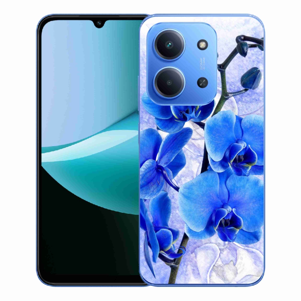 Gelový kryt mmCase na Xiaomi Redmi 15C 4G/5G (173mm) - modré květy