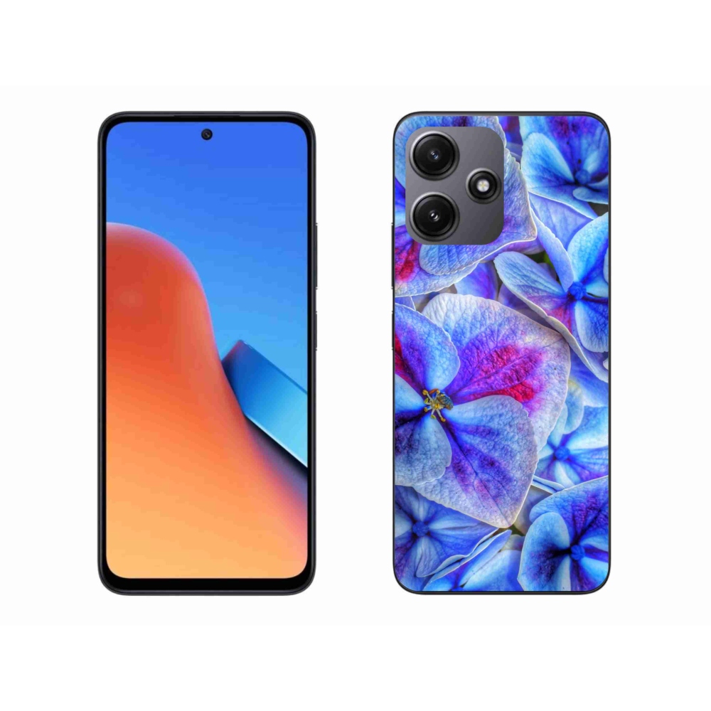 Gelový kryt mmCase na Xiaomi Redmi 12 5G - modré květy 1